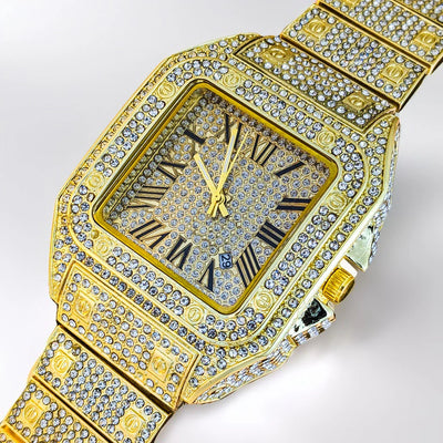 Cartier iced stone- watch for men