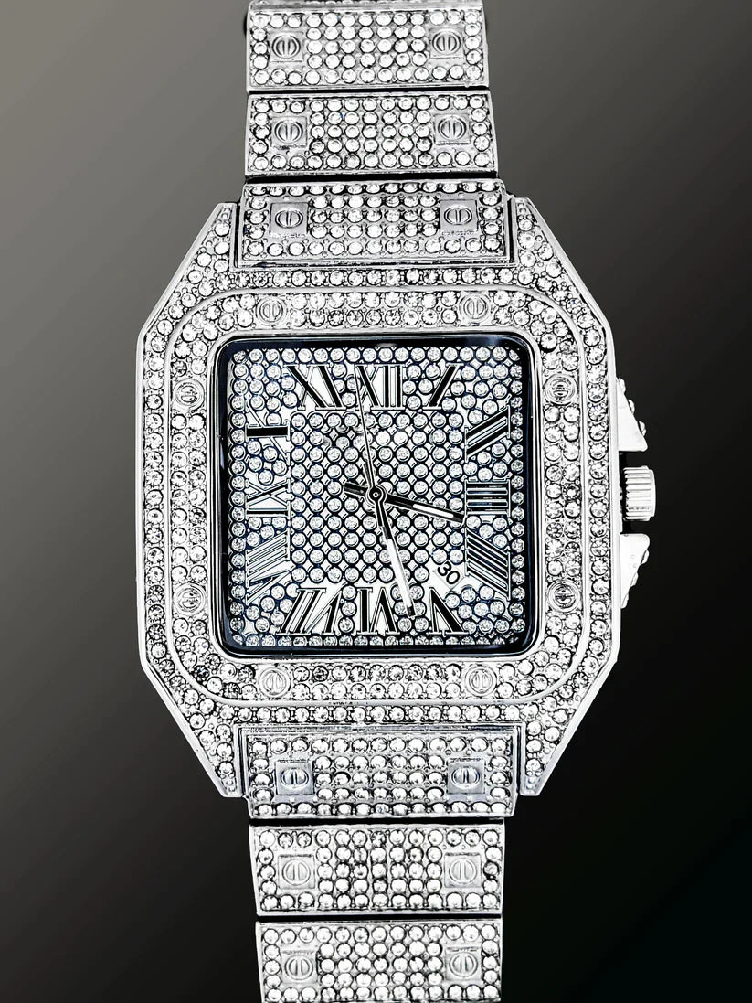 Cartier iced stone- watch for men