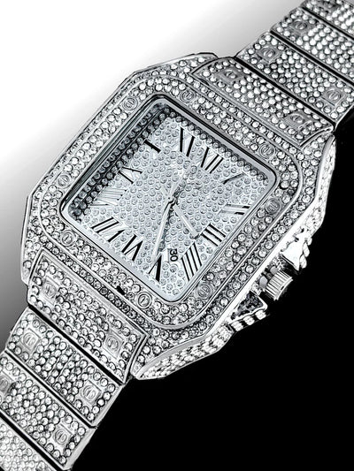 Cartier iced stone- watch for men