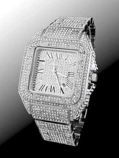 Cartier iced stone- watch for men