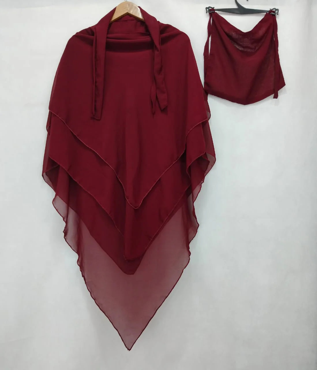 3 LAYER MAHROON SCARF