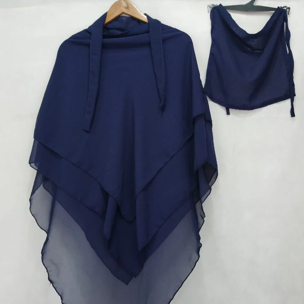 3 LAYER DARK BLUE SCARF