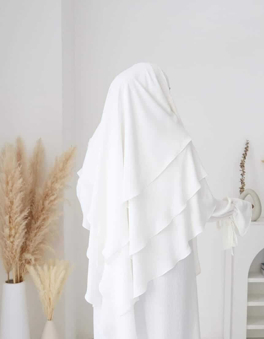 3 LAYER WHTIE SCARF