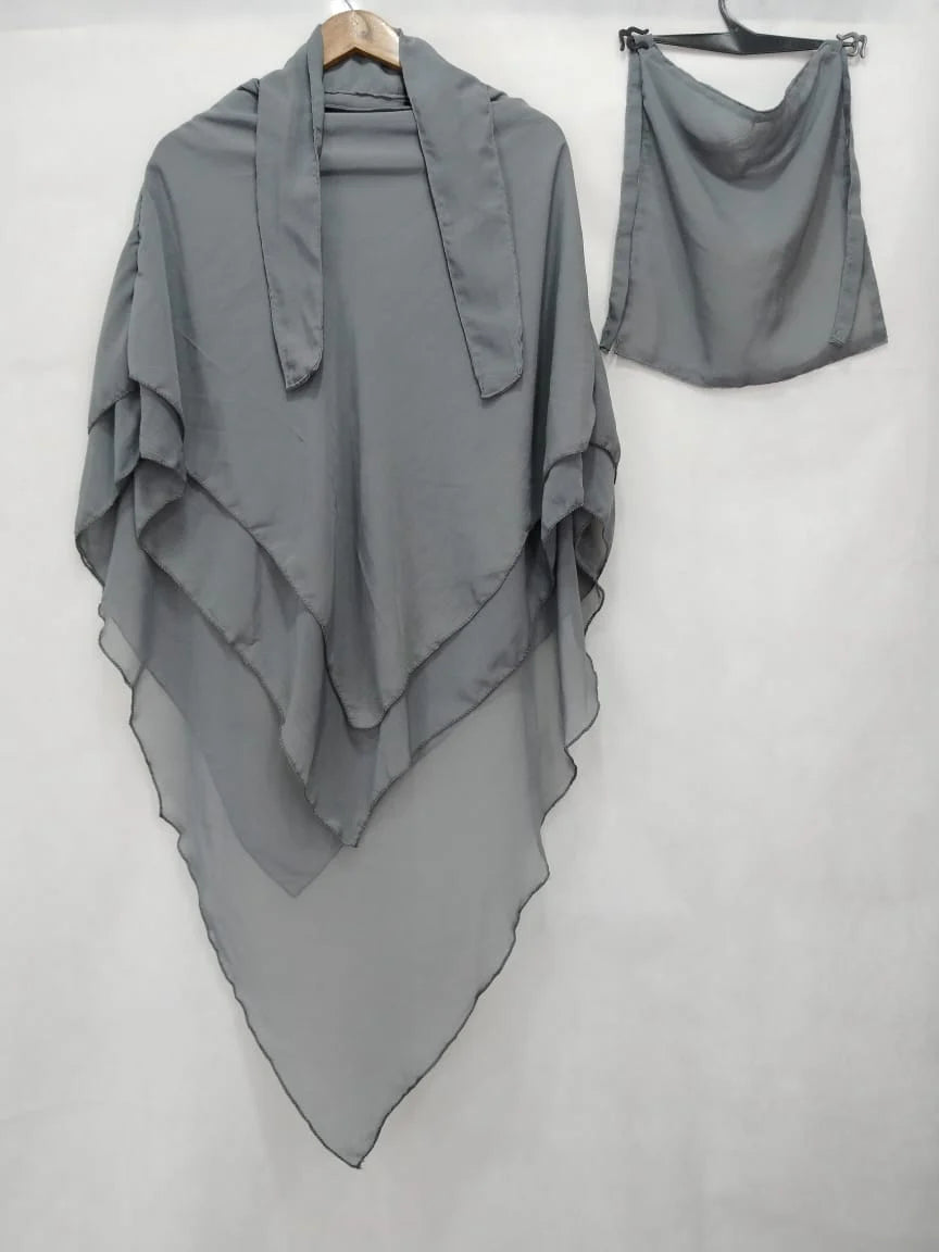 3 LAYER LIGHT GRAY SCARF
