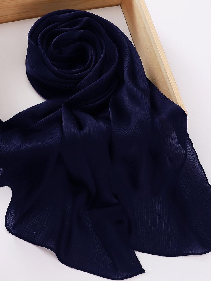 CRINKLE CHIFFON DARK BLUE