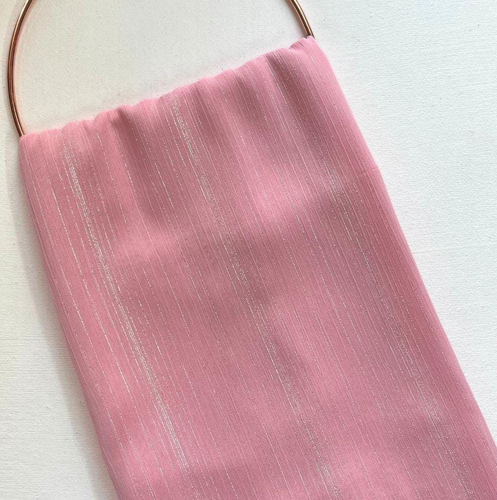 SHIMMER BABY PINK CHIFFON