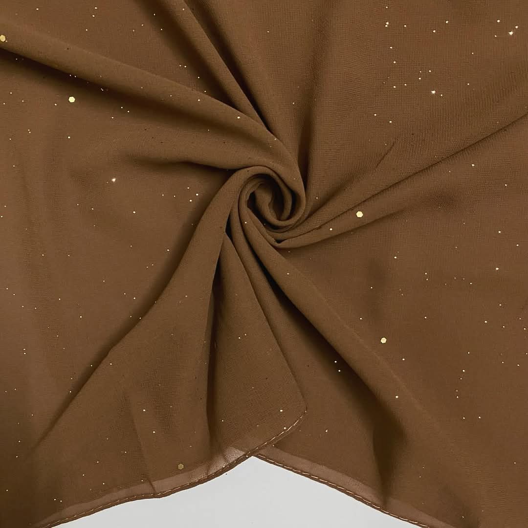 GLITTER GEORGETTE CAMEL HIJAB
