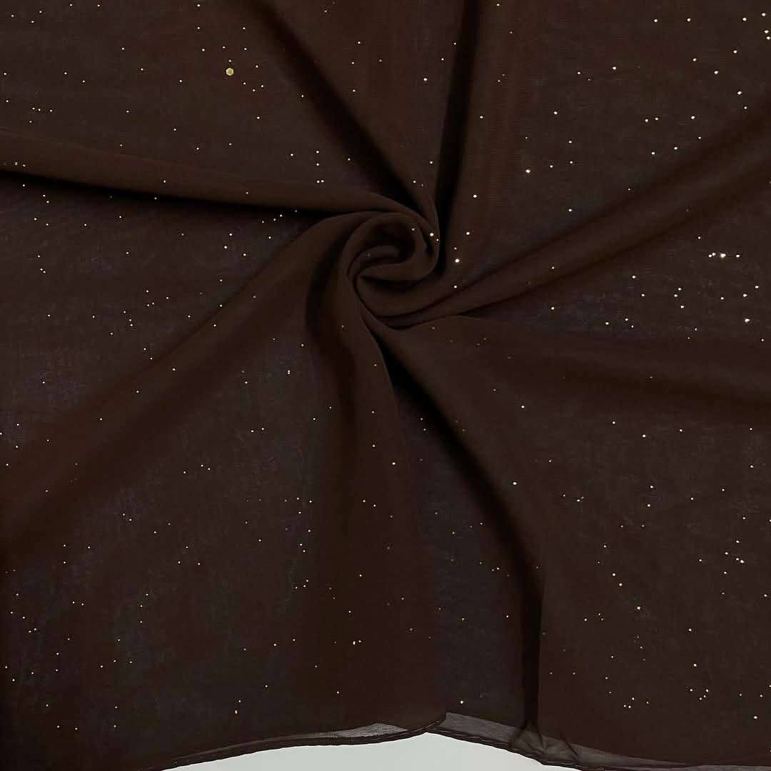 GLITTER GEORGETTE DARK BROWN