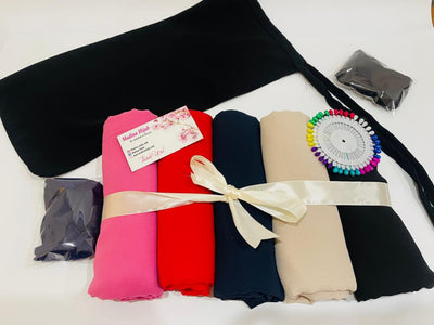 Bundles of 5 Georgrtte  HIJABS+NIQAB+CAPS