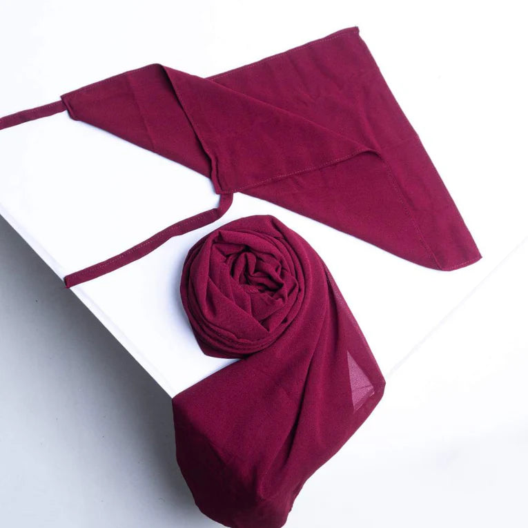 Hijab+Niqab  Set - Maroon